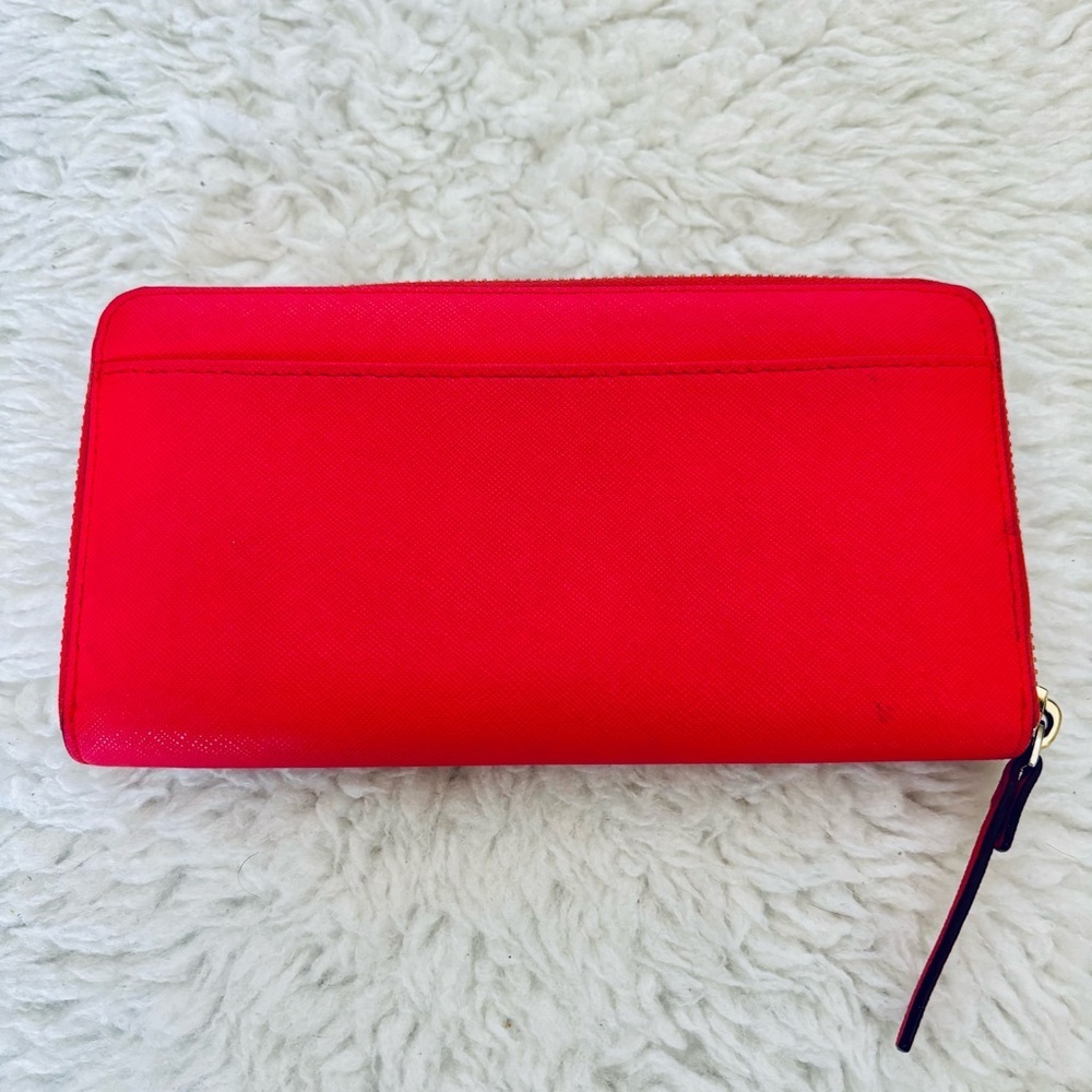 Kate Spade Take The Cake Cherry Red Zip Around Long Wallet - Picture 15 of 16